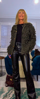 Arna Fringe Cardigan – Black or Olive Green Funky Knit