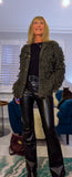 Arna Fringe Cardigan – Black or Olive Green Funky Knit