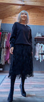 Farrah Black Sweater with Silver Sequin  Bows