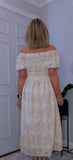 Dorothy Ivory Embroidered Cotton Midi Dress