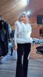 Goldie White Sequin Faux Fur Gilet –  Luxe