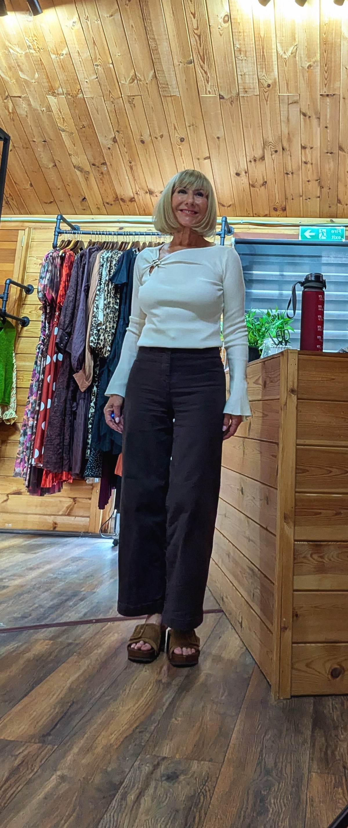 Purdy Asymmetric Neckline Knit Top