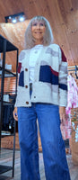 Petula Block Print Cardigan – Multicoloured Autumn Knit