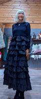 Imogen Black Tulle Dress – Knit Top & Layered Skirt