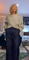 Janice Wrap Jumper – Super Soft Cable Knit in Yellow or Beige