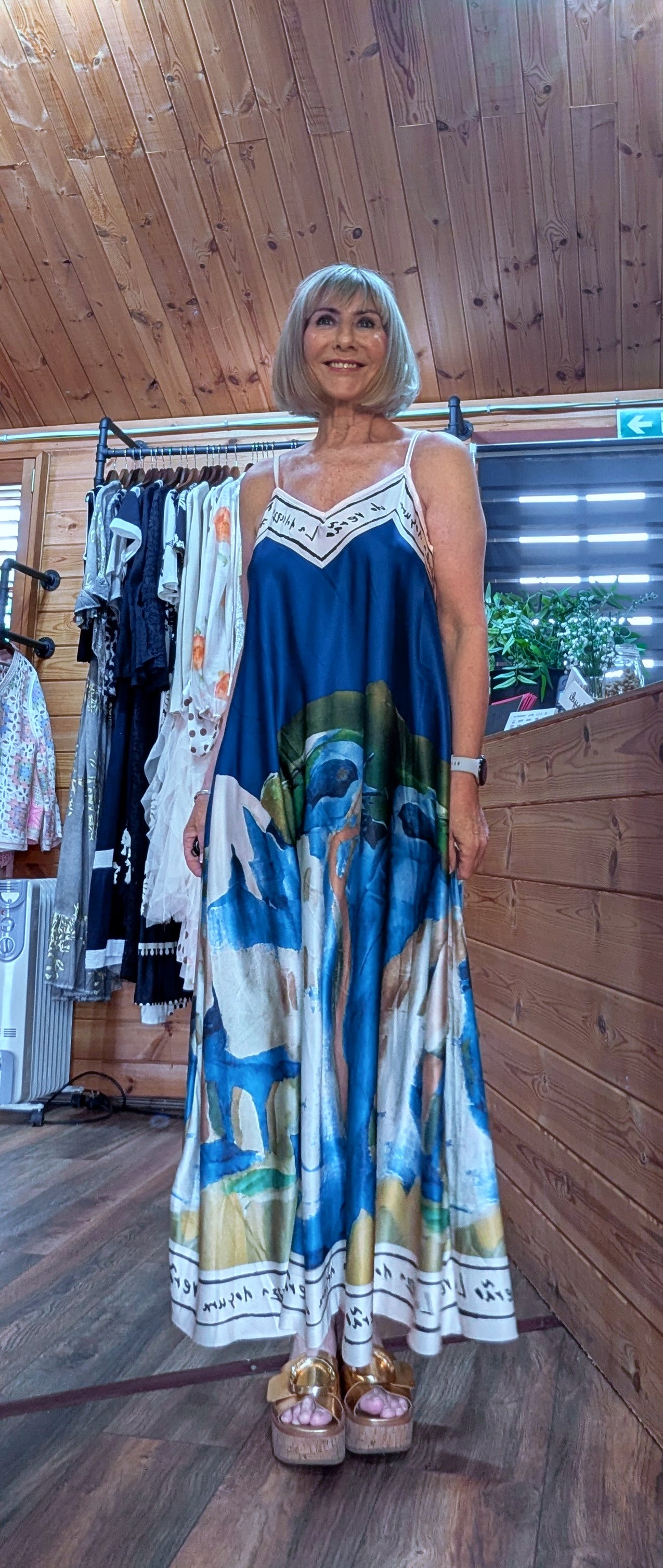 Bold print summer slip dress