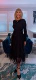 Anastasia Black Tulle Dress - Waterfall Skirt & Scoop Neck Sweater Top