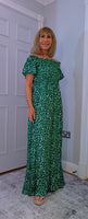 Lottie Dress – Ditsy Floral Shirred Maxi Dress | Off Shoulder Summer Dress | UK Sizes M–XXL