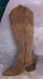 Cassidy Faux Suede Cowboy Boots – Soft Camel Western Style