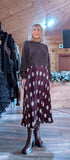 Erica Chocolate Polka Dot Sweater Dress – Pleated Skirt