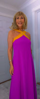 Olga Halterneck  Maxi Dress – Magenta