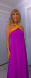 Olga Halterneck  Maxi Dress – Magenta