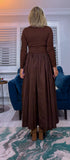 Betty Dress – Ribbed Cotton Jersey with Flared Skirt & Pockets (Black or Chocolate Brown)