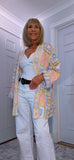 Gigi Crochet Cardigan – Pink, Blue & Beige