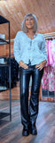 Marty Light Grey Sweater – V-Neck with Sparkly Bow Detail