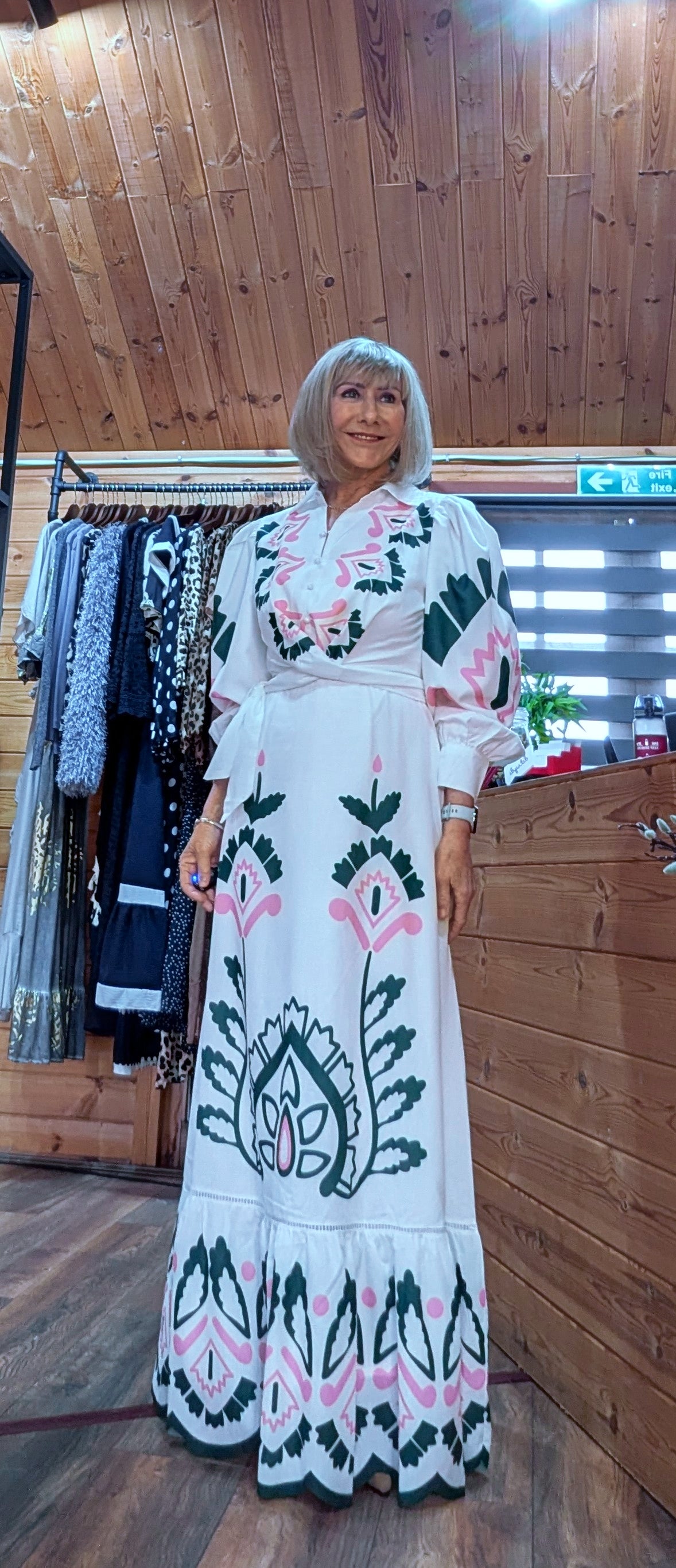 Josephine Shirt  Bold Print Dress with Tie Belt – Button-Up Summer Style