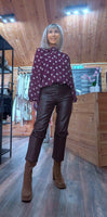 Nell Polka Dot Blouse – Bordeaux with White Polka Dots