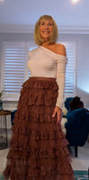 Holly Tulle Skirt – Caramel Layered Frilled Party Style
