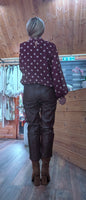 Nell Polka Dot Blouse – Bordeaux with White Polka Dots