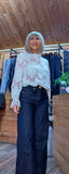 Polly Ivory  Lace Blouse with High Frill Neck