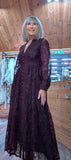 Marsha Coffee Lace Smock Dress – Pearl Button Front & Grandad Collar
