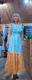Gianna Boho Maxi Dress Turquoise and Gold