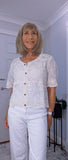 Mindy Crochet Cardigan – Vintage Puff Sleeve Knitwear
