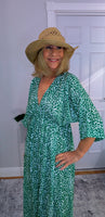 Romy Kimono Style Maxi Dress – Pink or Green Animal Print