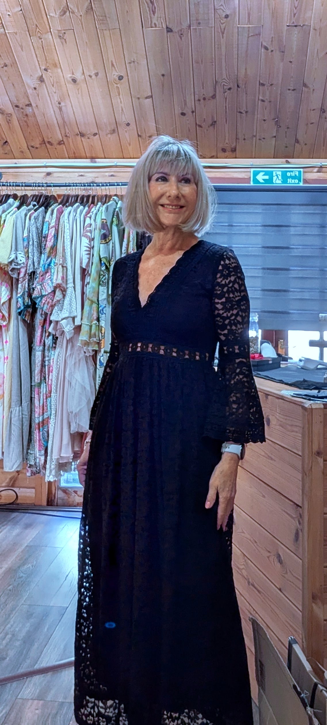 Pagoda sleeved boho style dress