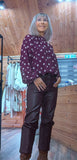 Nell Polka Dot Blouse – Bordeaux with White Polka Dots