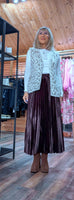 Rula Pleated Midi Skirt – Silky Feel with Chunky Waistband