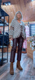 Lara Chunky Oversized Cardigan – Camel with White Embroidery Bobbles