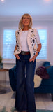 Valerie Sleeveless Embroidered Cardigan – Cream