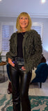 Arna Fringe Cardigan – Black or Olive Green Funky Knit