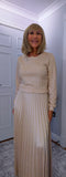 Phoenix Pleated Maxi Sweater Dress – Olive, Gold or Silver Grey
