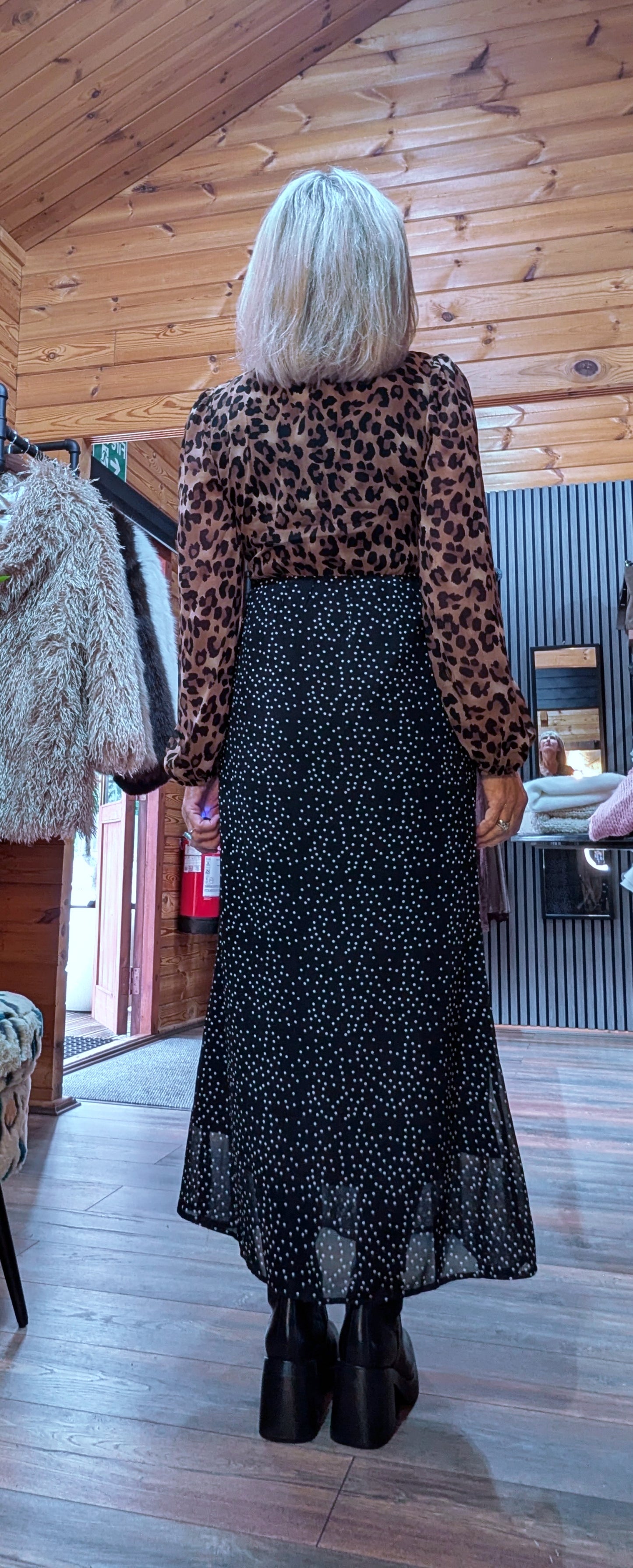 Ivanna Statement Midi Dress – Leopard Print - Polka Dot