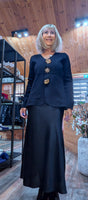 Gayle Jewel Button Cardigan –  Black