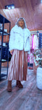 Guinevere Faux Fur Jacket – Double Breasted in Chocolate or Taupe