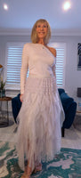Tilly Tulle Skirt – Taupe Layered Frilled Party Style