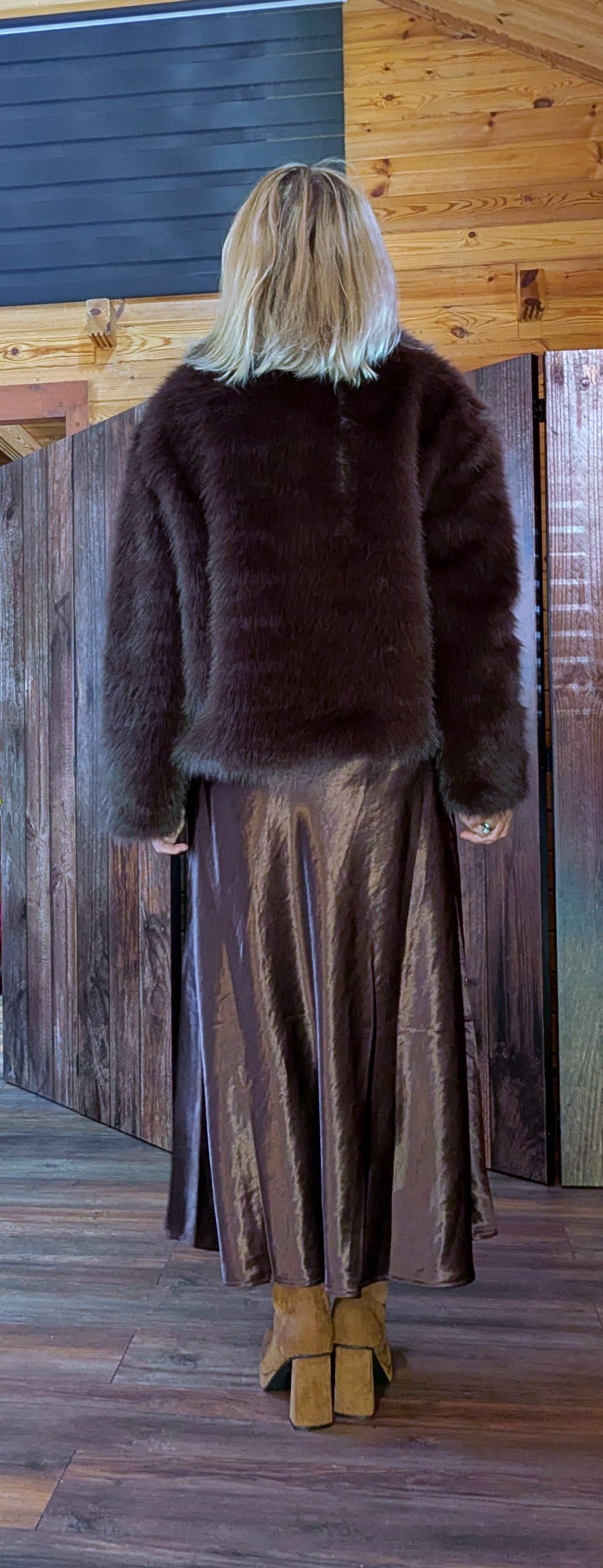 Guinevere Faux Fur Jacket – Double Breasted in Chocolate, Taupe or Ivory