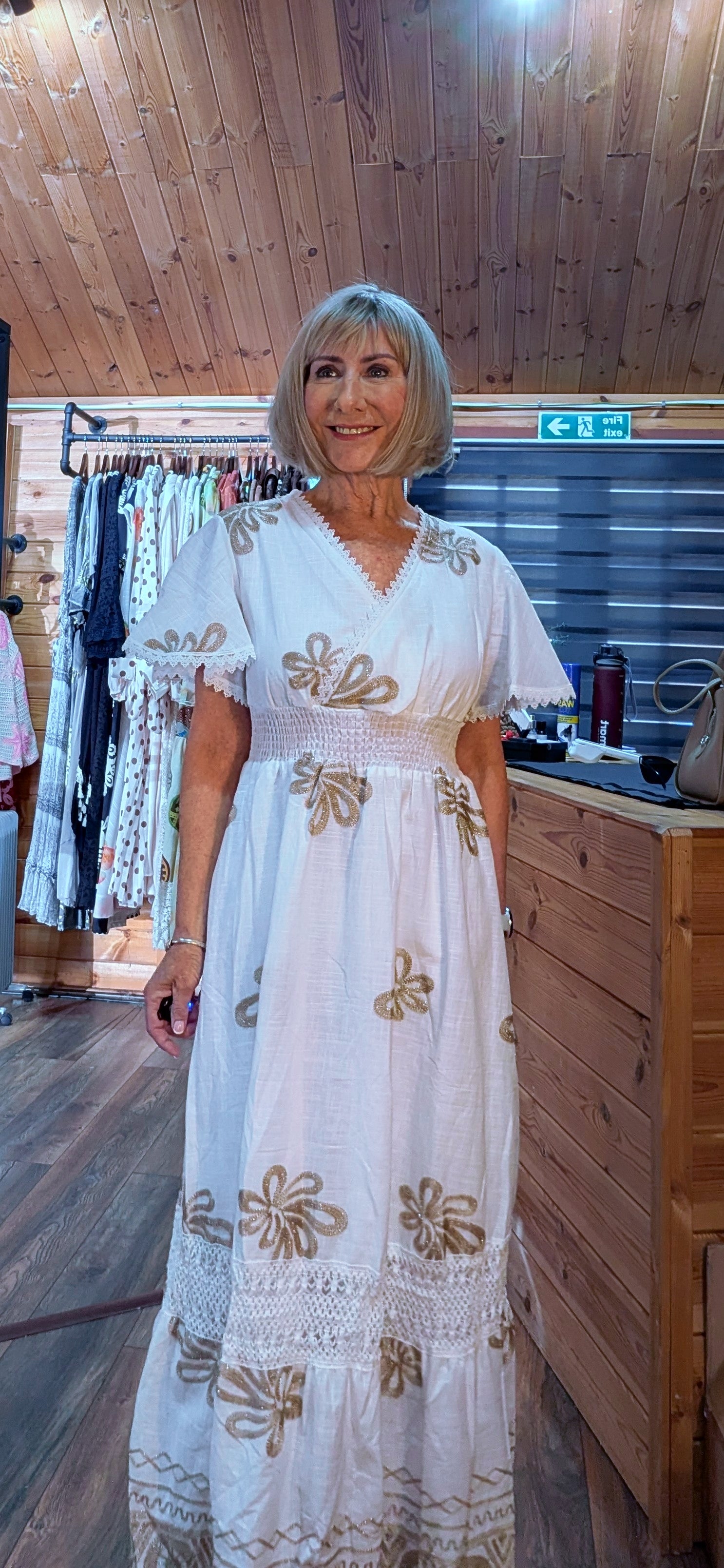 White boho cotton dress styled by ditsydi