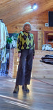 Toni Soft Knit Diamond Print Yellow-Brown  Sweater