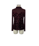 Audrey Sheer High-Neck Top – Velvet Bust with Sequin Detail