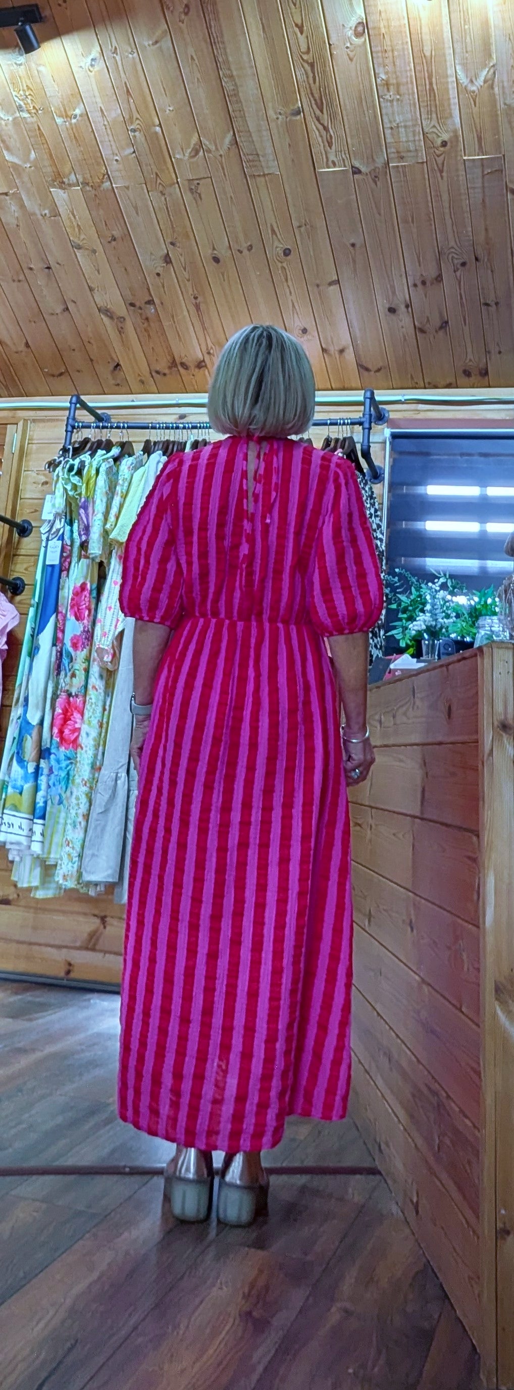 Roma Cotton Maxi Dress – Bright Summer Holiday Dress at the rear