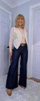 Constance Sleeveless Cardigan – Ivory Knit with Embroidery, One Size