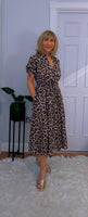 Libra Animal Print Shirt  Midi Dress