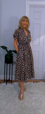 Libra Animal Print Shirt  Midi Dress