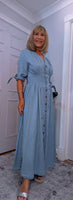 Binty Denim Shirt Midi Dress