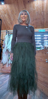 Anastasia Tulle Dress - Waterfall Skirt & Scoop Neck Sweater Top