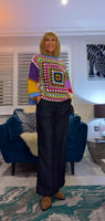 Pansy Crochet Sweater- Vintage Style